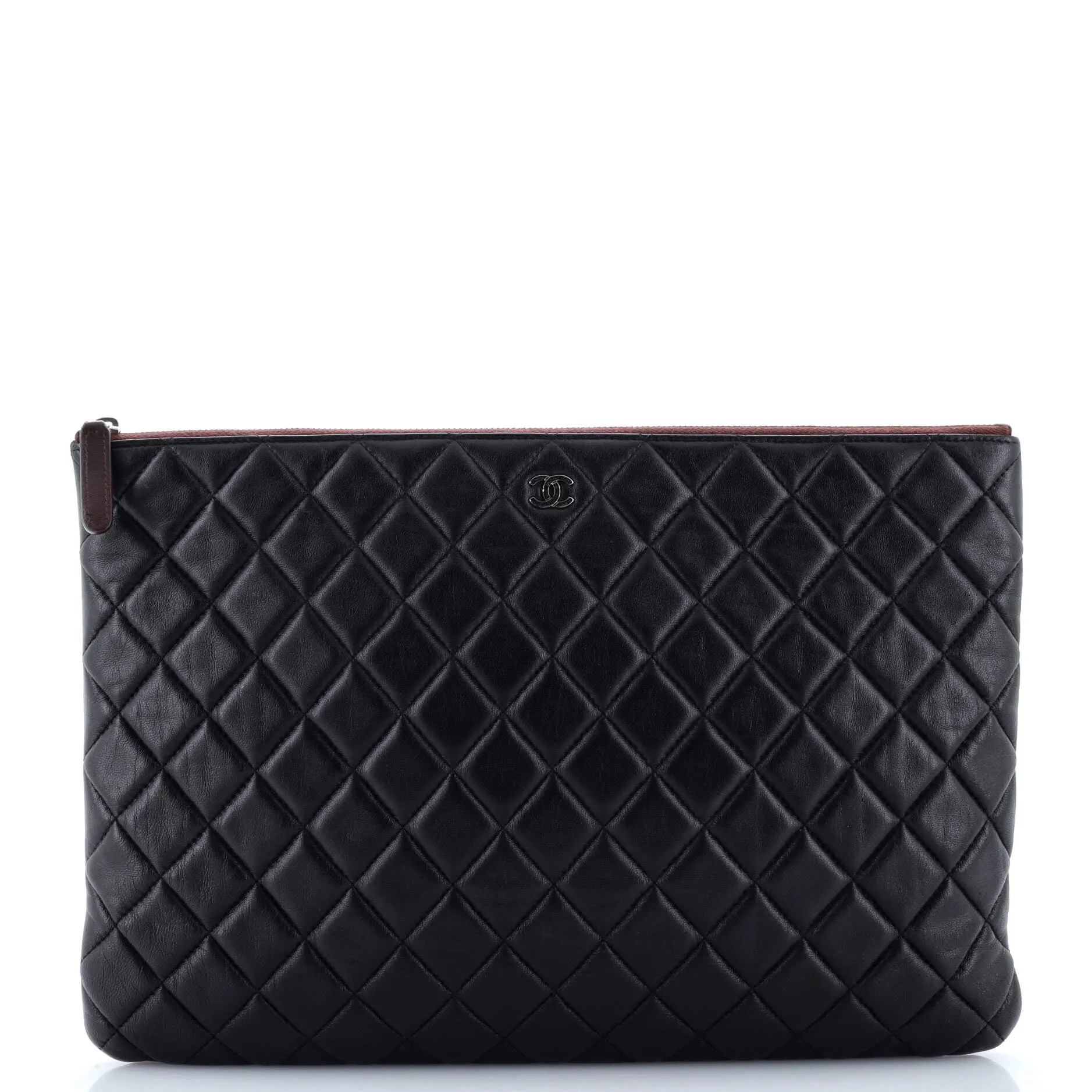 Chanel O Case Clutch Quilted Lambskin