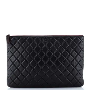 Chanel O Case Clutch Quilted Lambskin