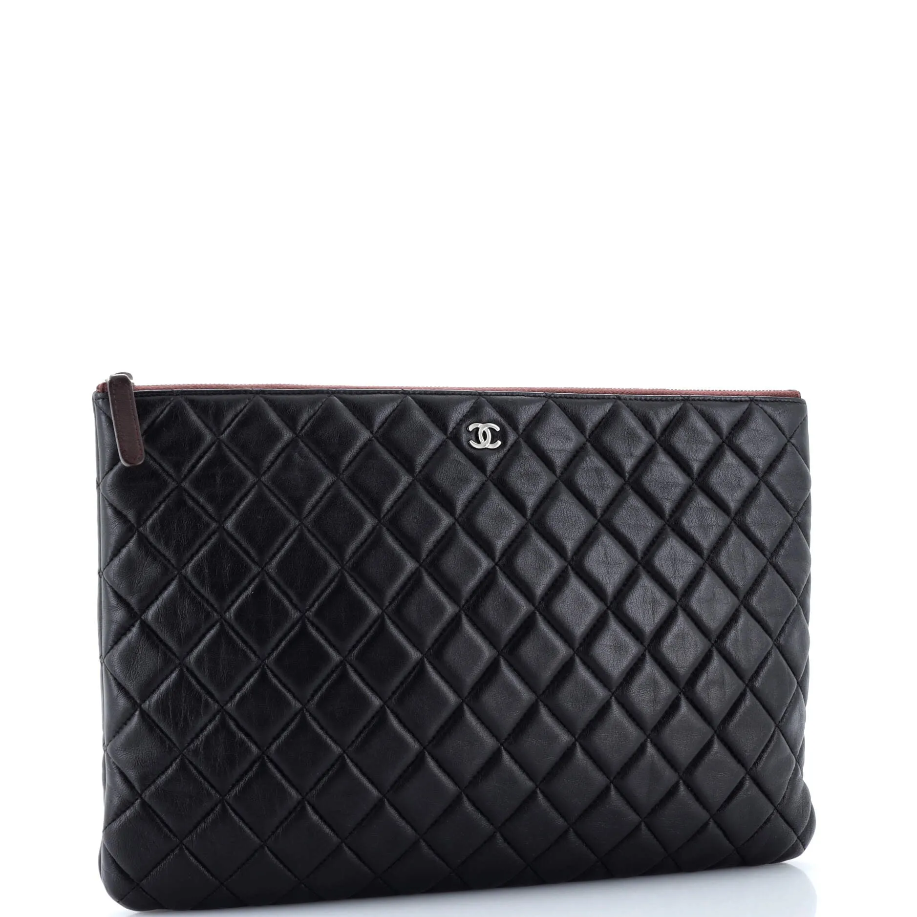 Chanel O Case Clutch Quilted Lambskin