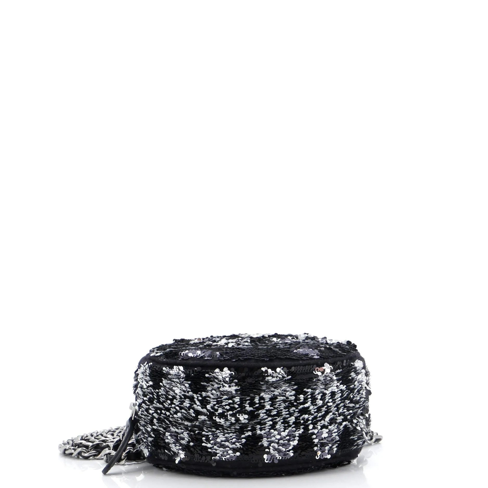 Chanel Round Clutch With Chain Sequins