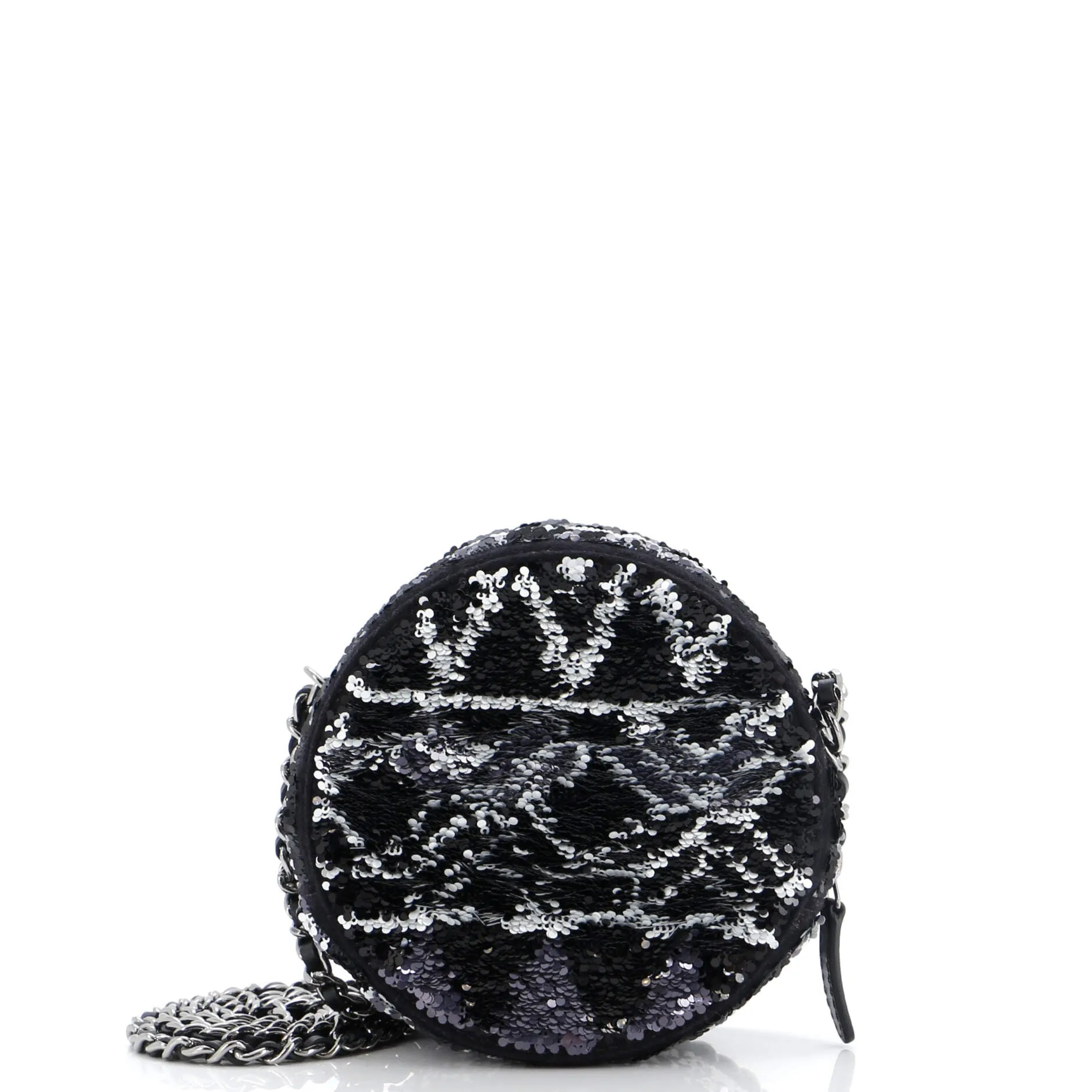 Chanel Round Clutch With Chain Sequins