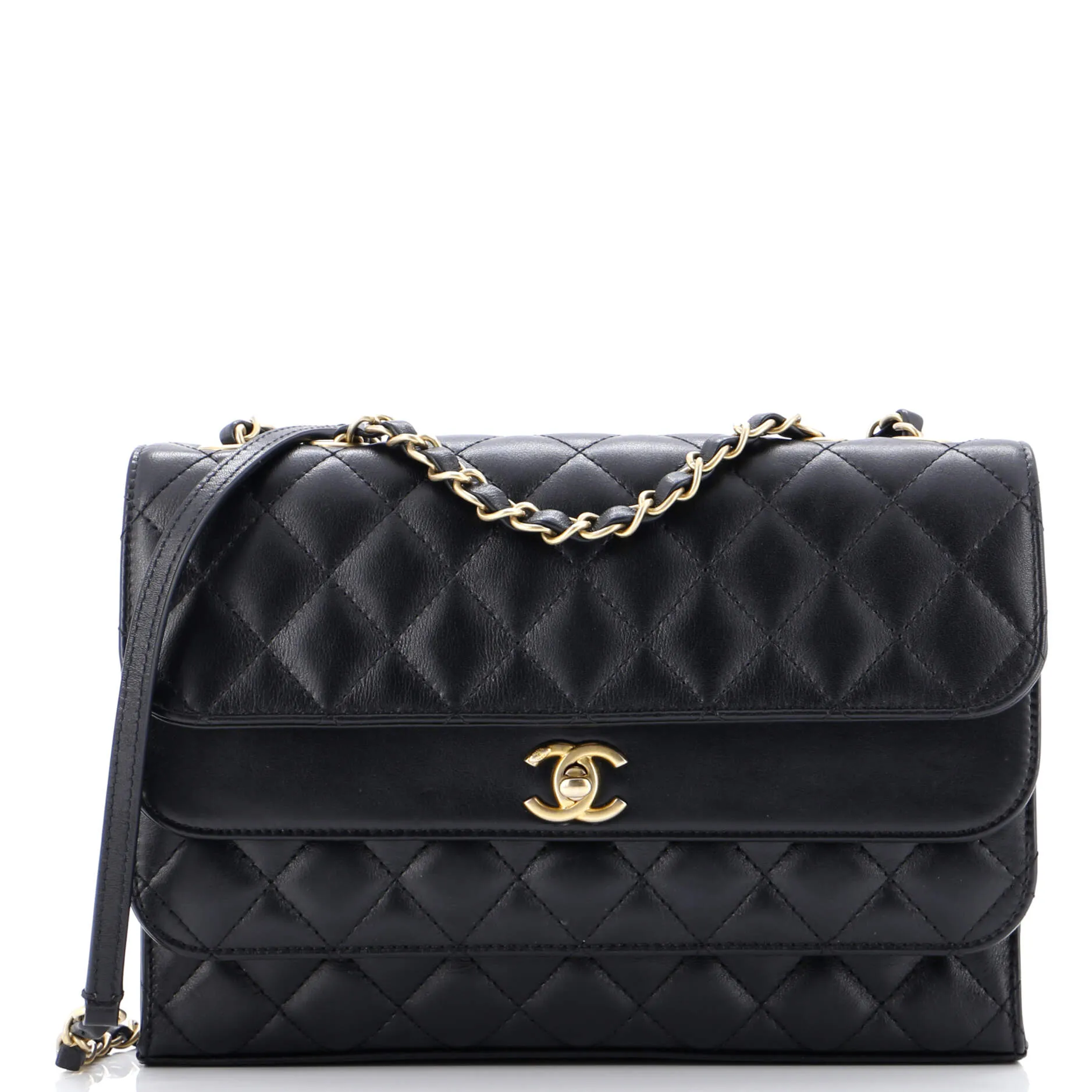Chanel Triple Flap Bag Quilted Calfskin