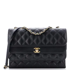 Chanel Triple Flap Bag Quilted Calfskin