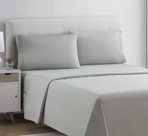 Clara Clark Bed Sheets, Premier 1800 Series 4 Piece Bed Sheet Set, Deep Pocket, Wrinkle, Fade, Stain Resistant, Luxury Soft Bedding Sheets & Pillowcases, Queen, Silver Gray