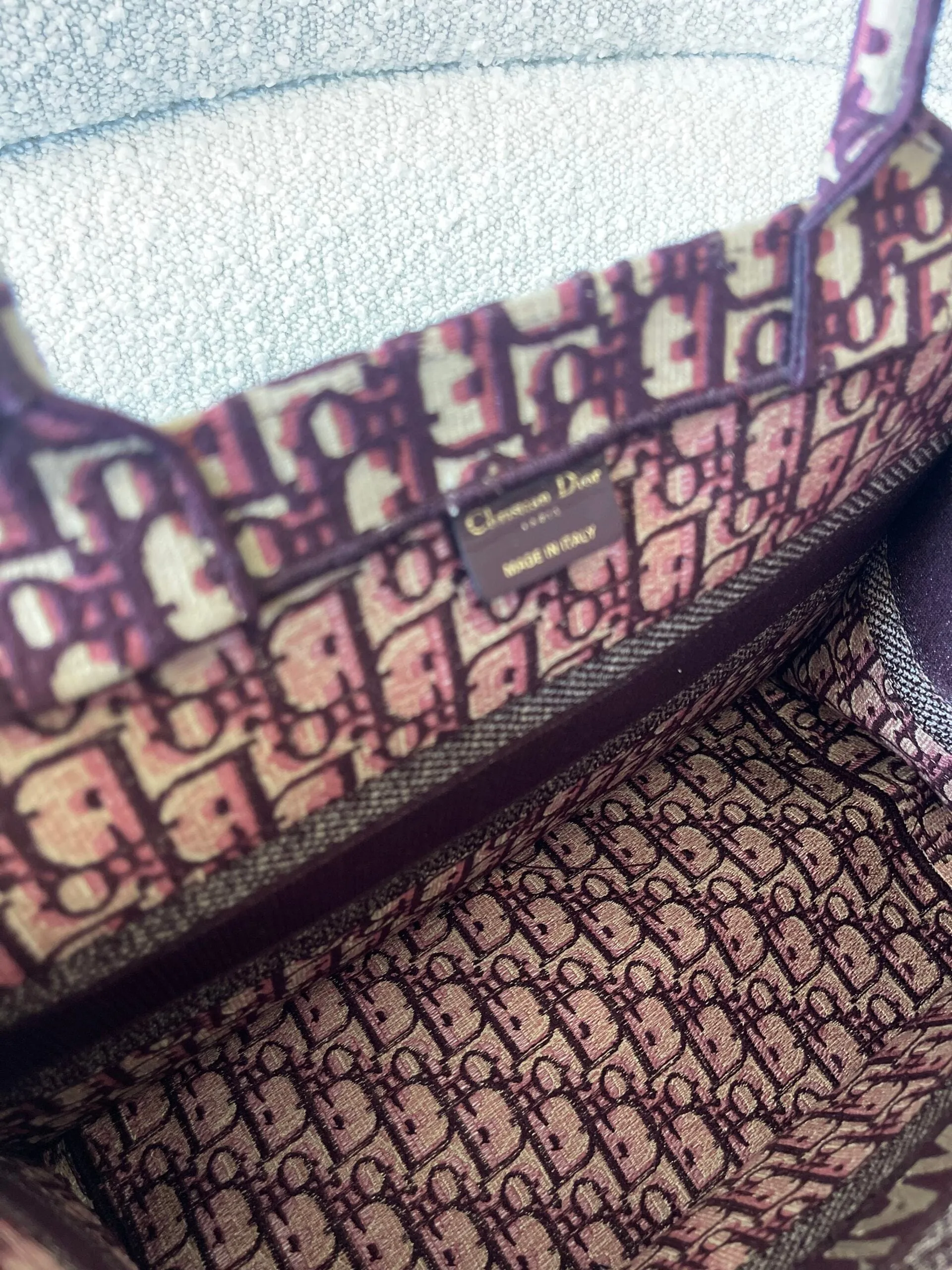 Dior Burgundy Book Tote Medium