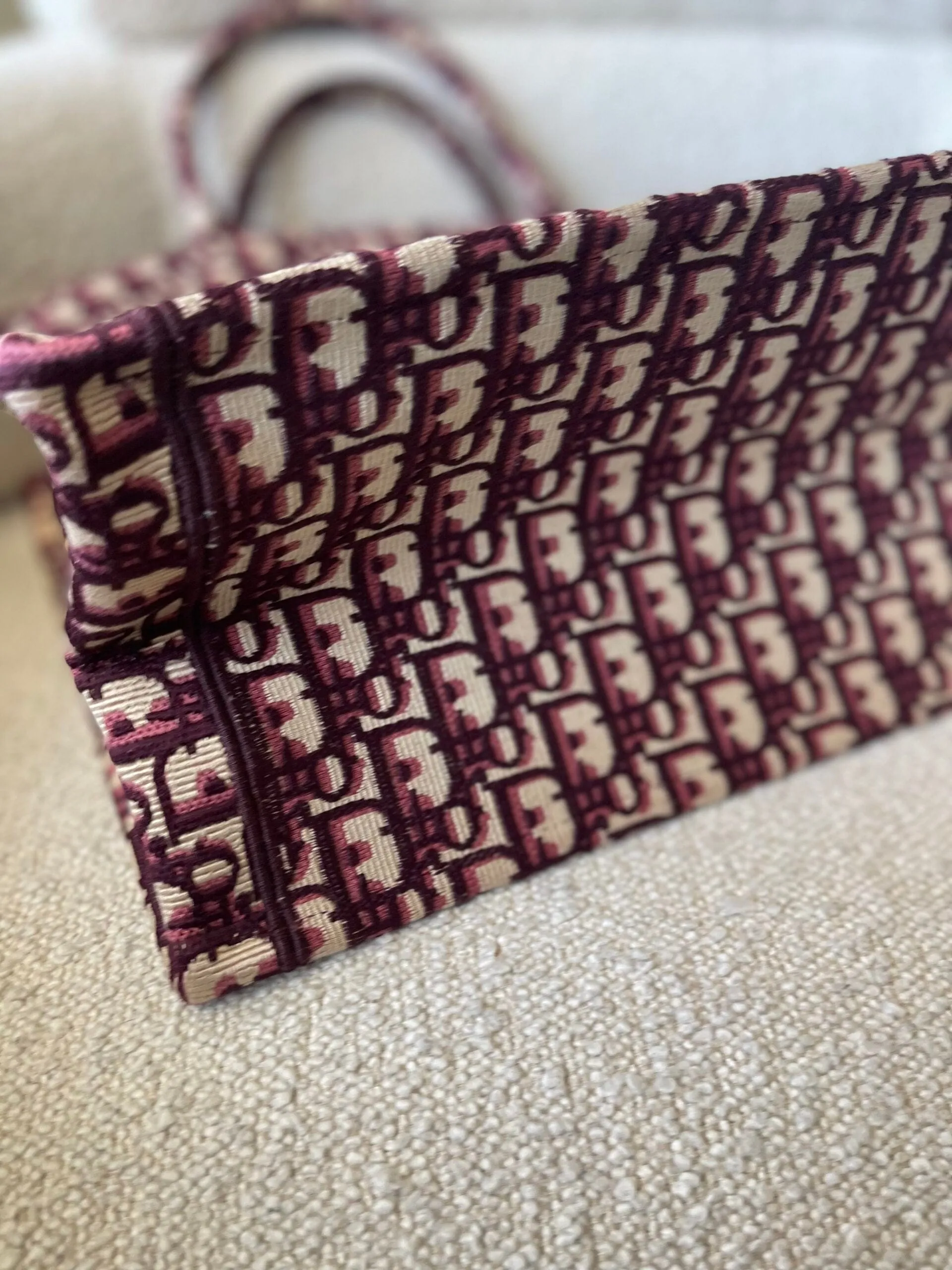 Dior Burgundy Book Tote Medium