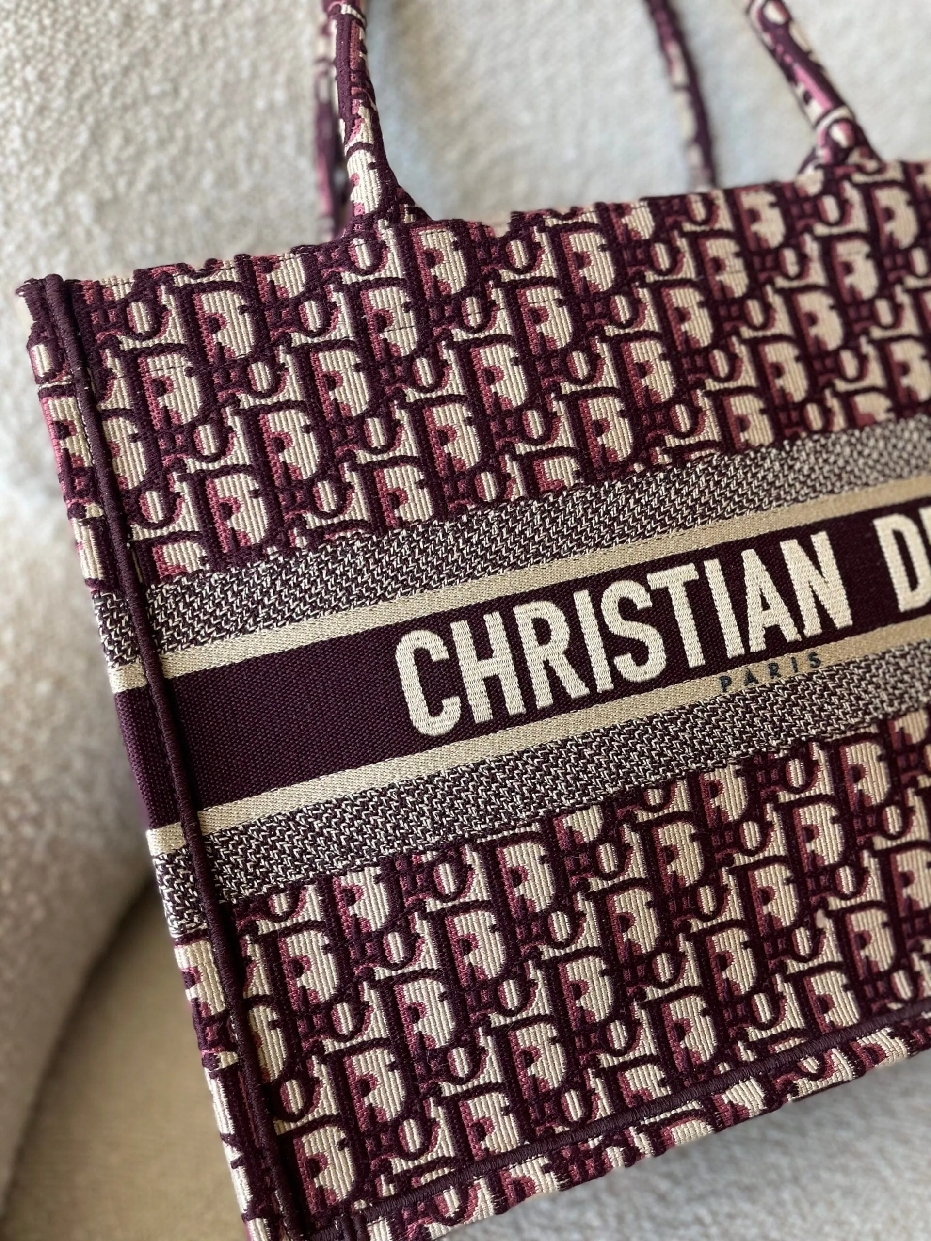 Dior Burgundy Book Tote Medium