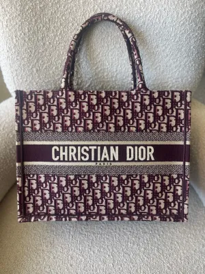 Dior Burgundy Book Tote Medium