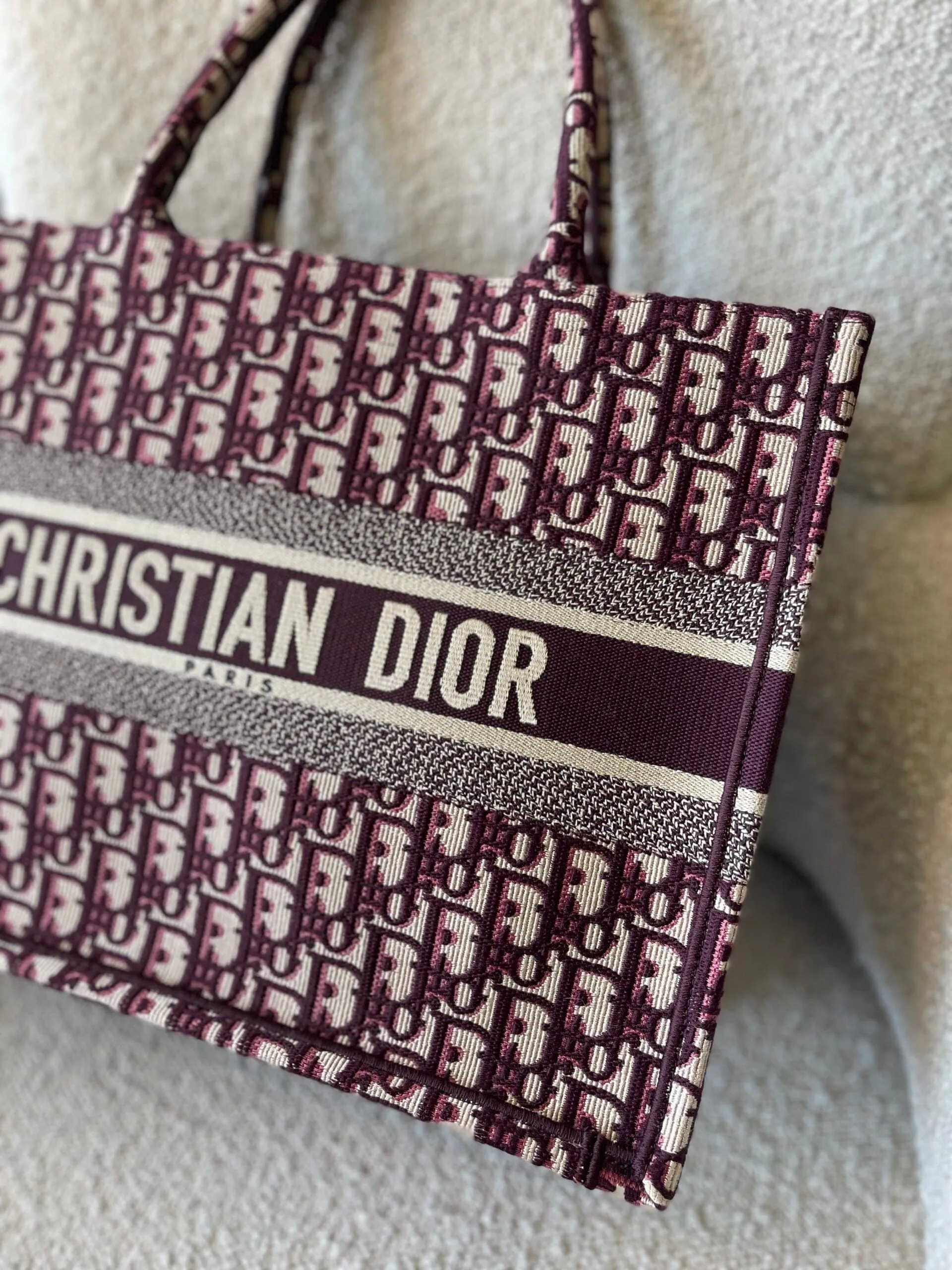 Dior Burgundy Book Tote Medium