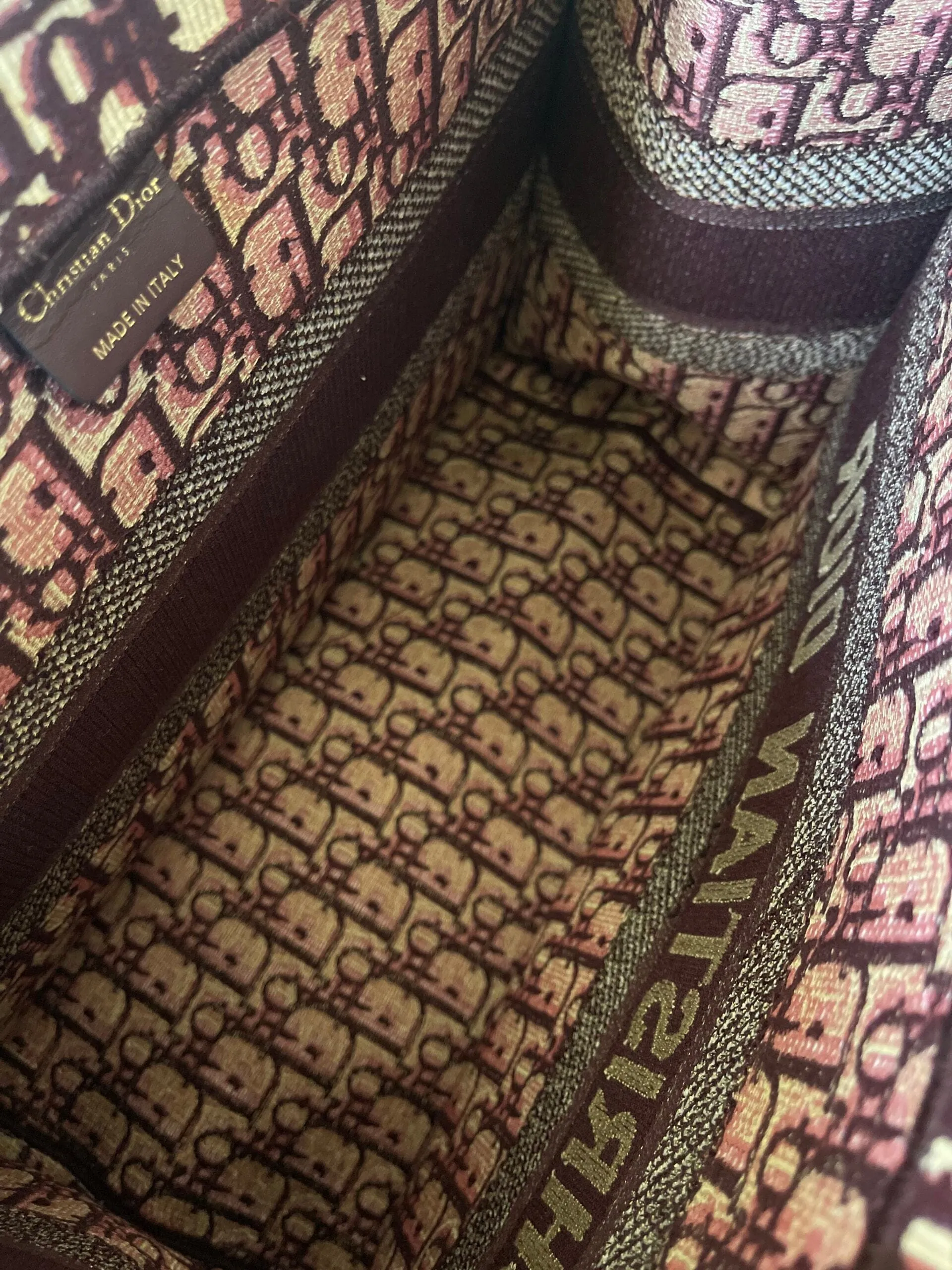 Dior Burgundy Book Tote Medium