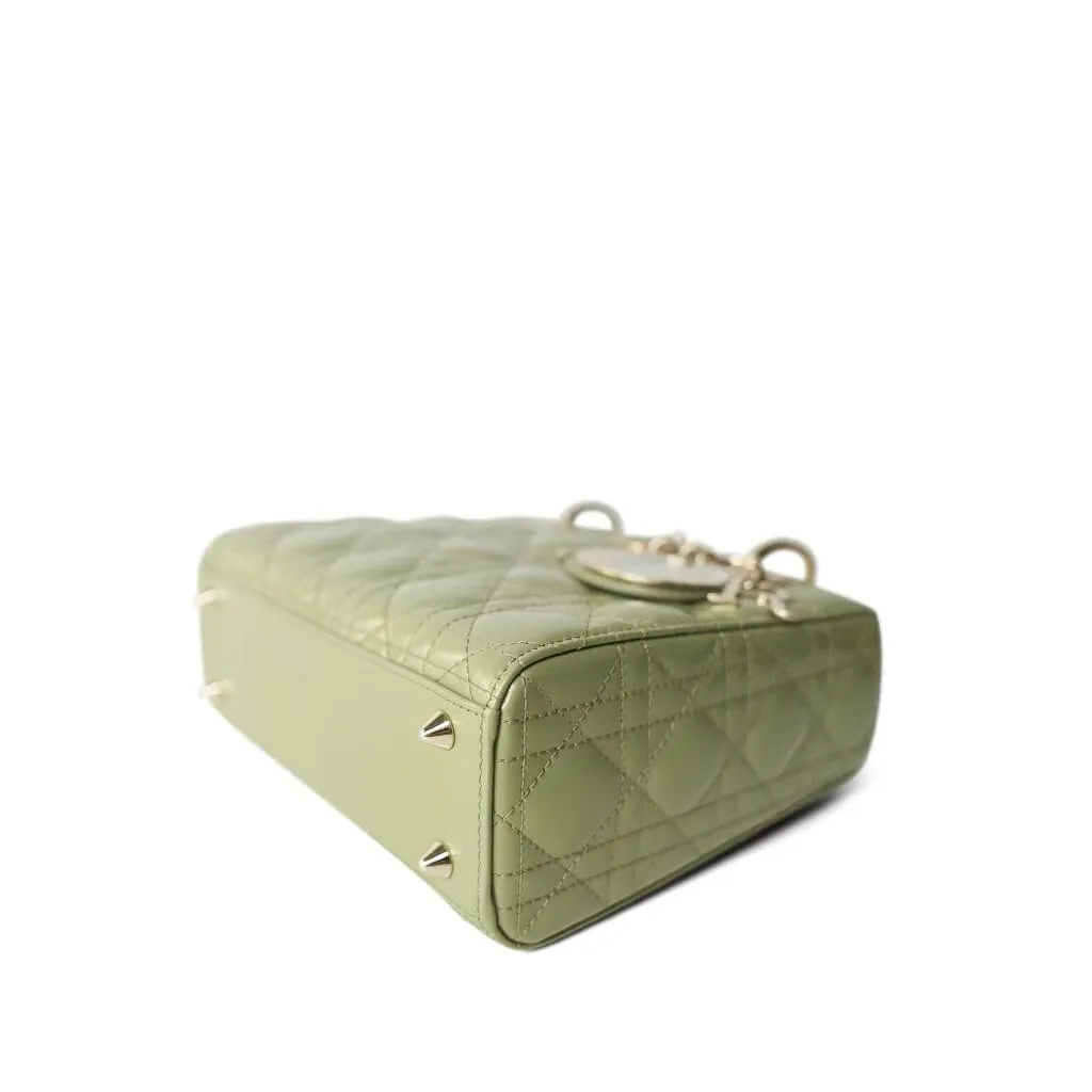 Glossy Green Lady Dior Patent Cannage Small