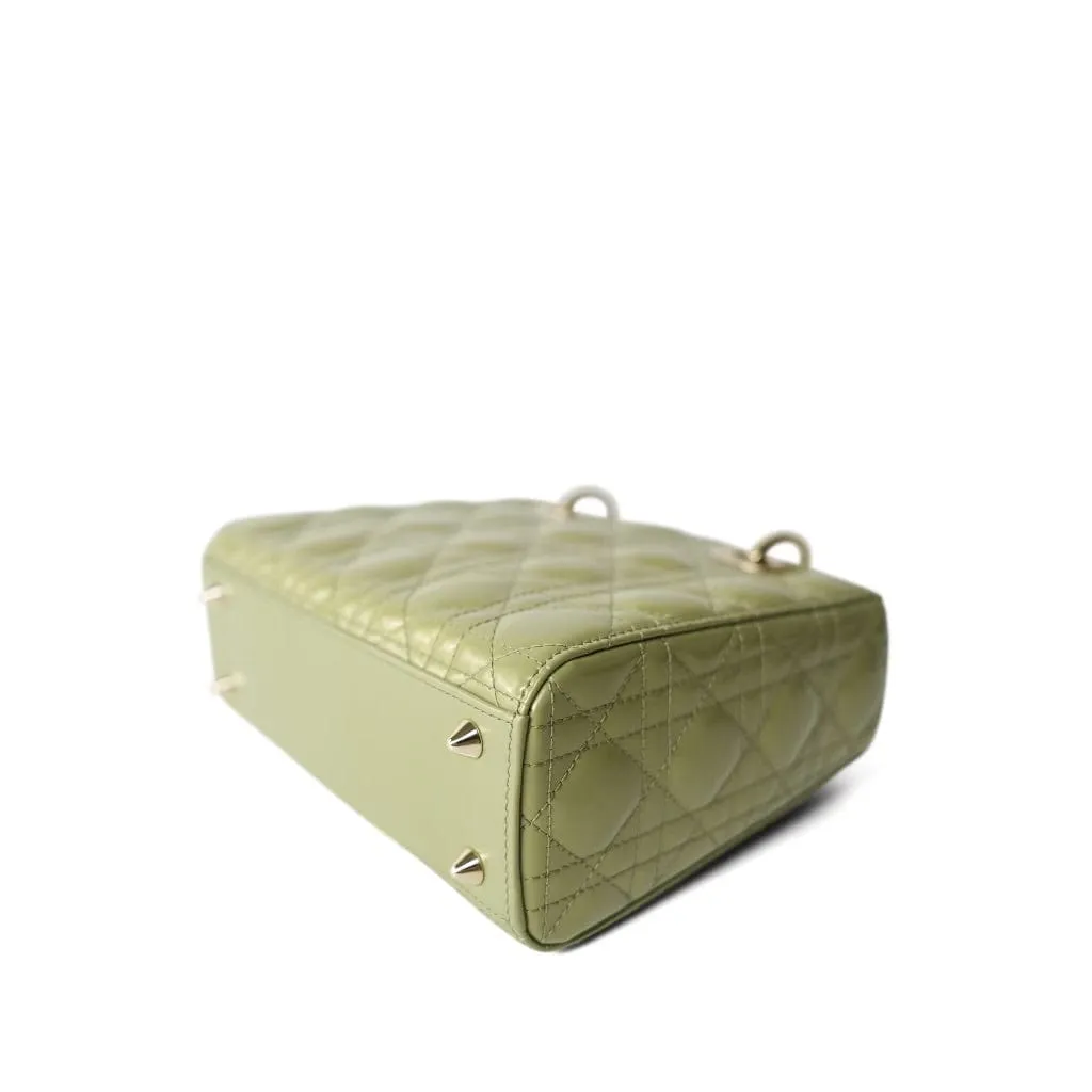 Glossy Green Lady Dior Patent Cannage Small
