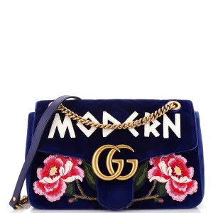 Gucci Gg Marmont Flap Bag Embroidered
