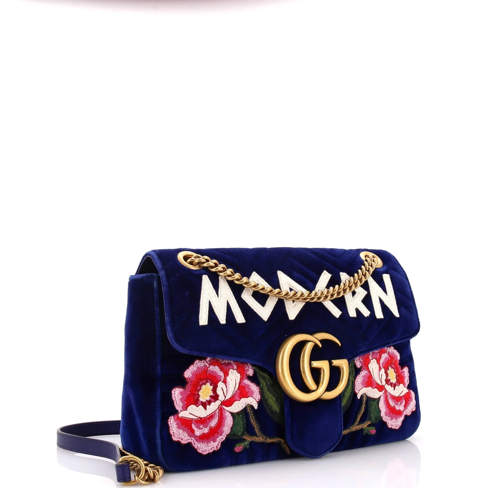 Gucci Gg Marmont Flap Bag Embroidered