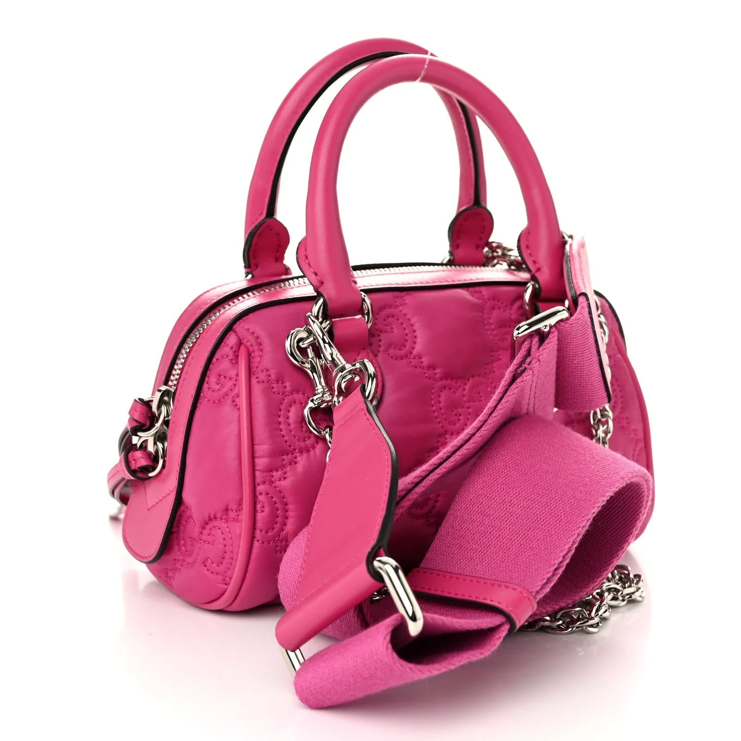 Gucci Nylon Calfskin Enamel Gg Matelasse