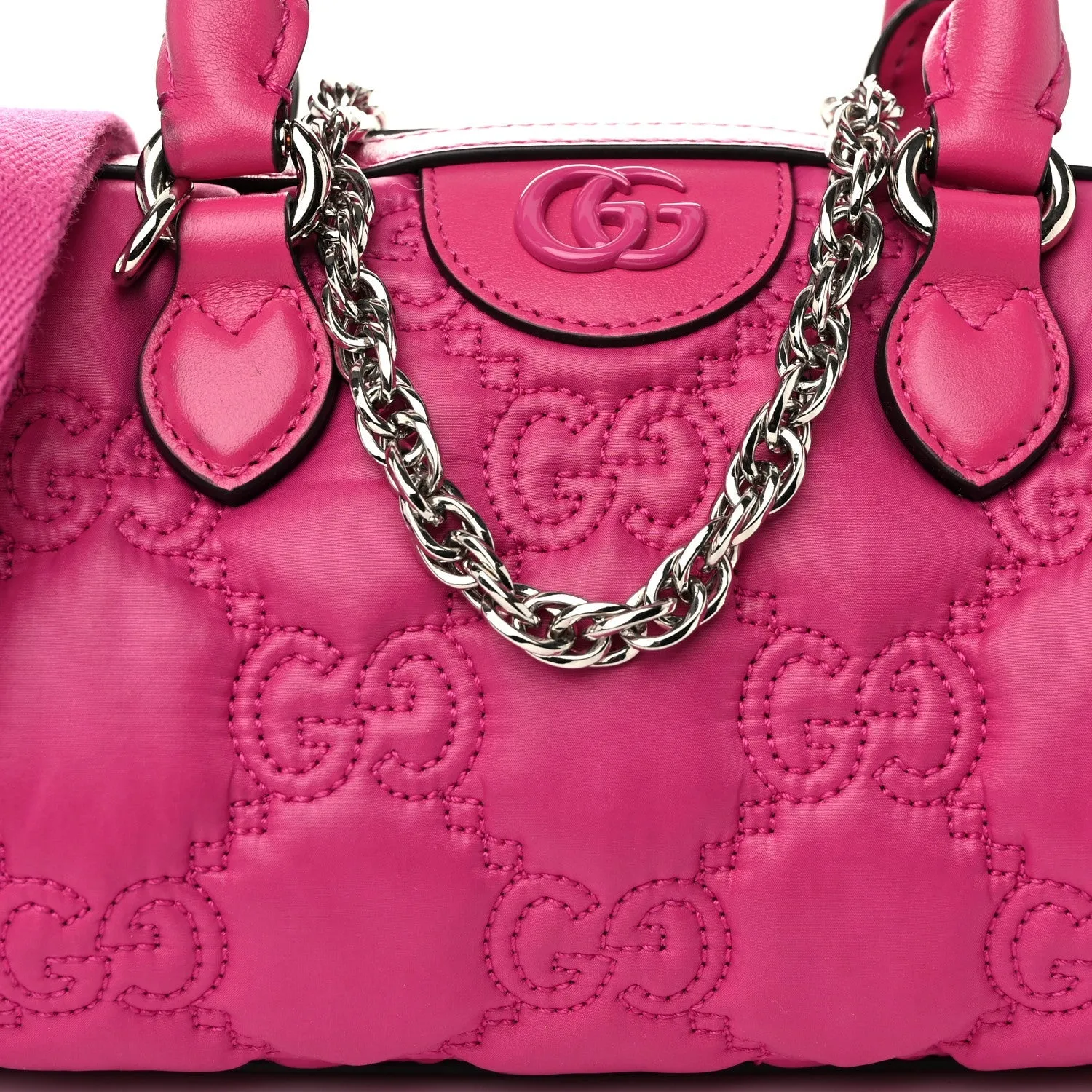 Gucci Nylon Calfskin Enamel Gg Matelasse