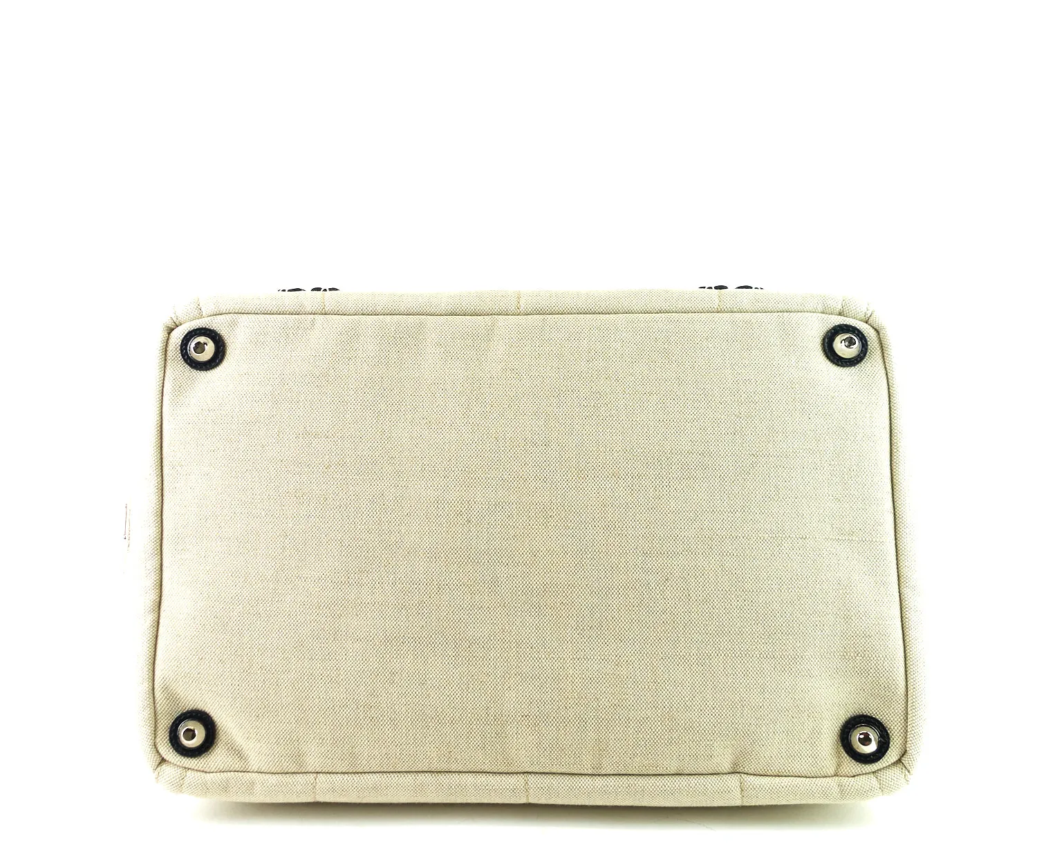 Mistolino Canvas with Flower Applique Tote Bag