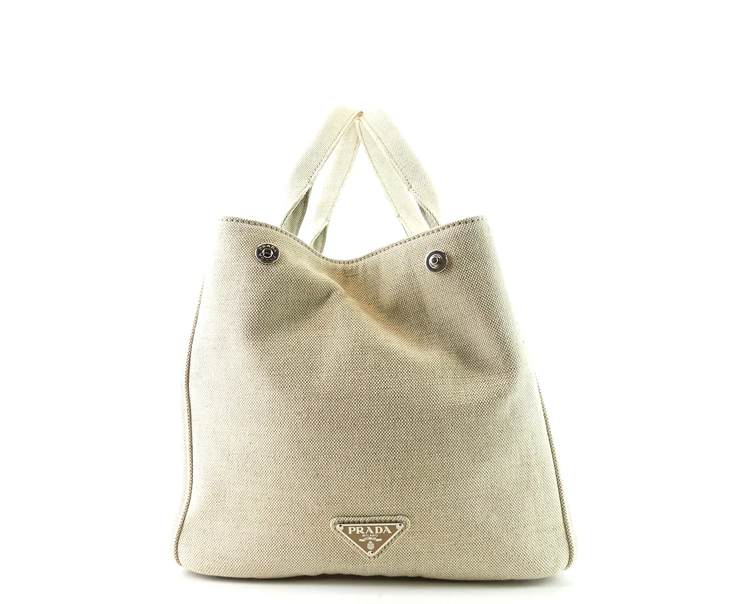 Mistolino Canvas with Flower Applique Tote Bag