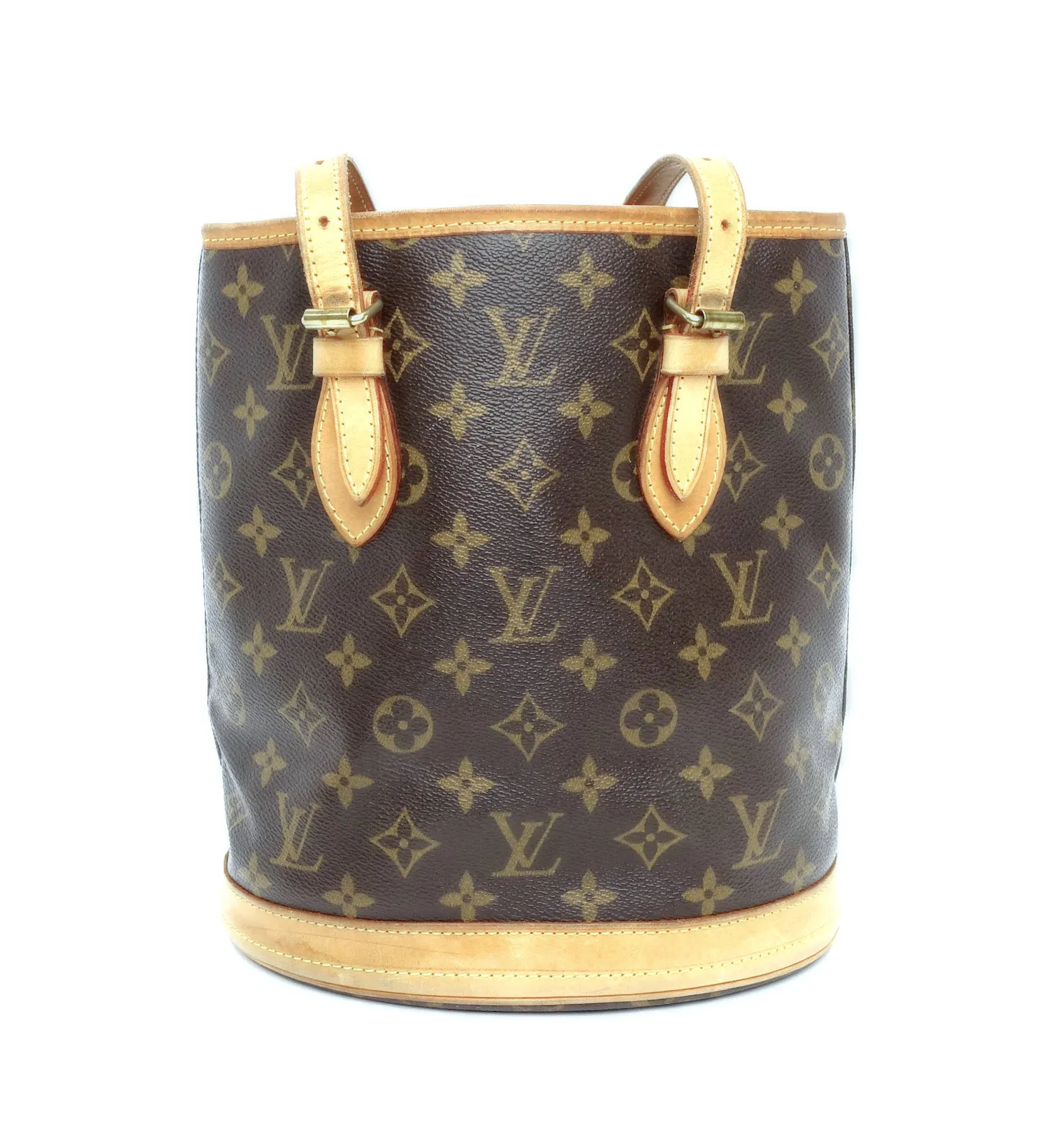 Petit Bucket Monogram Canvas Shoulder Bag with Pochette Bag