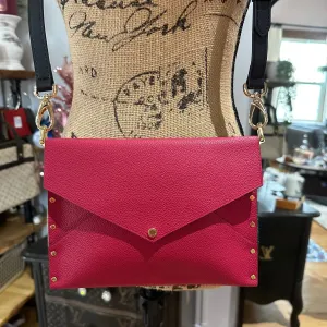 The Pelican Crossbody - Upcycled Louis Vuitton Envelope Rivet in Red