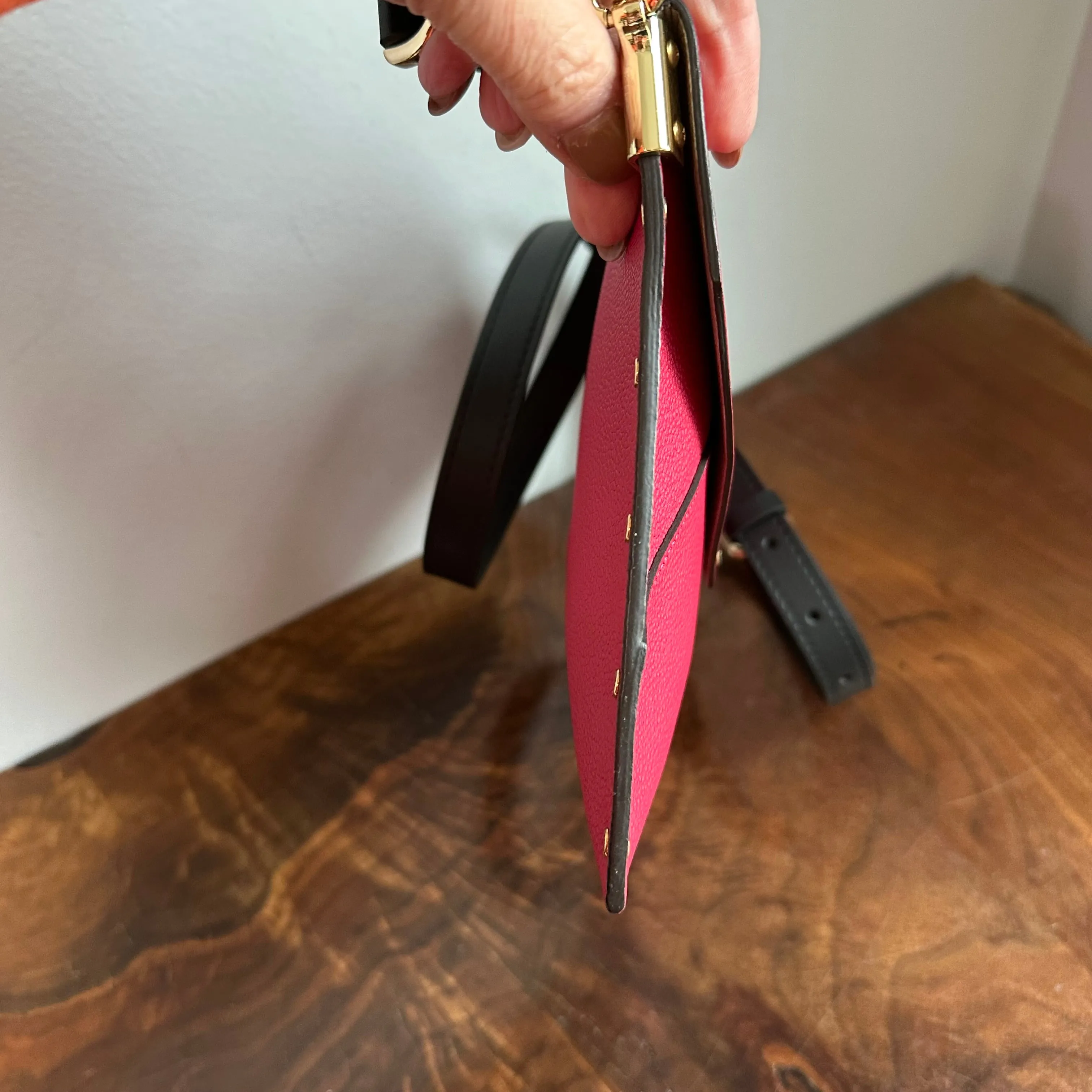 The Pelican Crossbody - Upcycled Louis Vuitton Envelope Rivet in Red