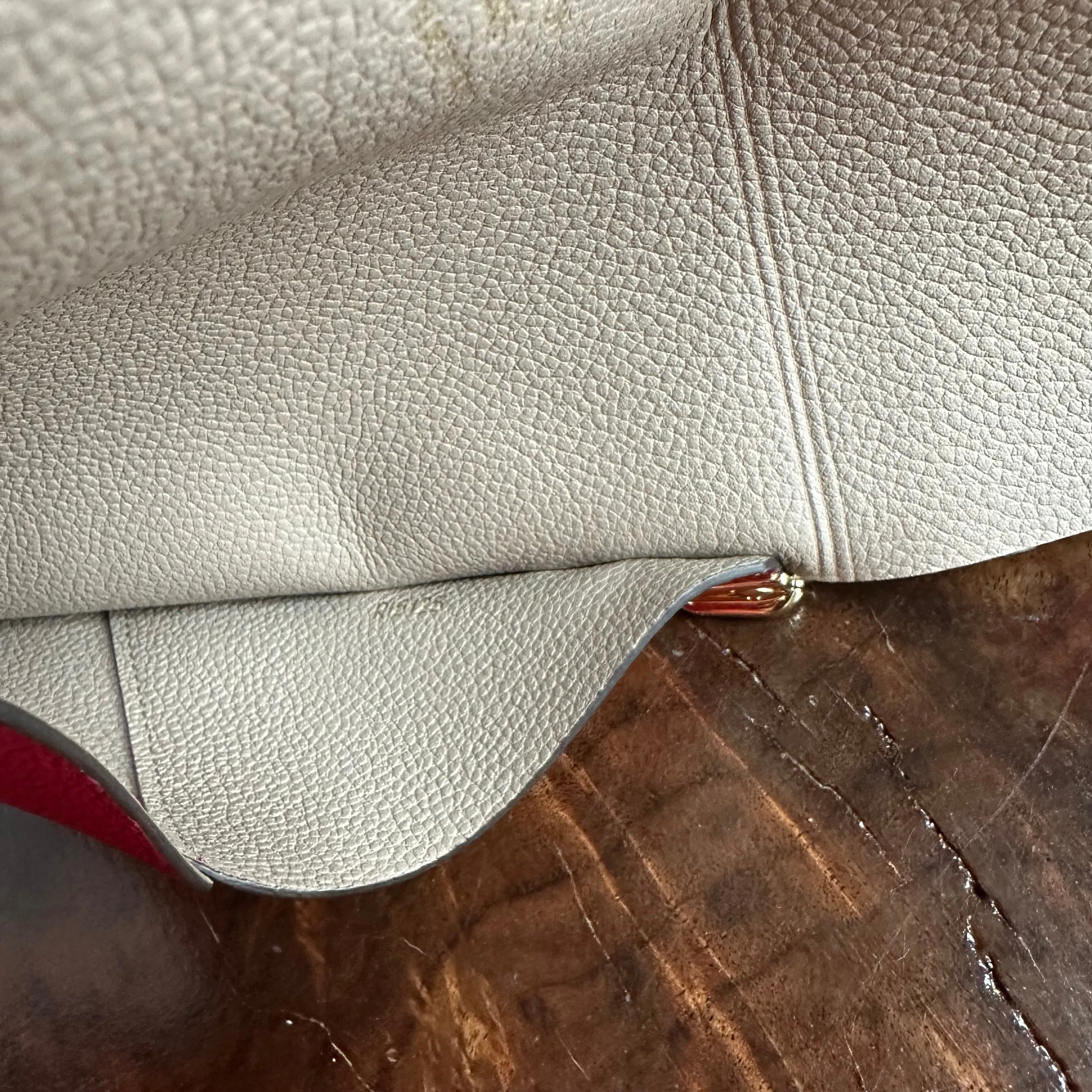 The Pelican Crossbody - Upcycled Louis Vuitton Envelope Rivet in Red
