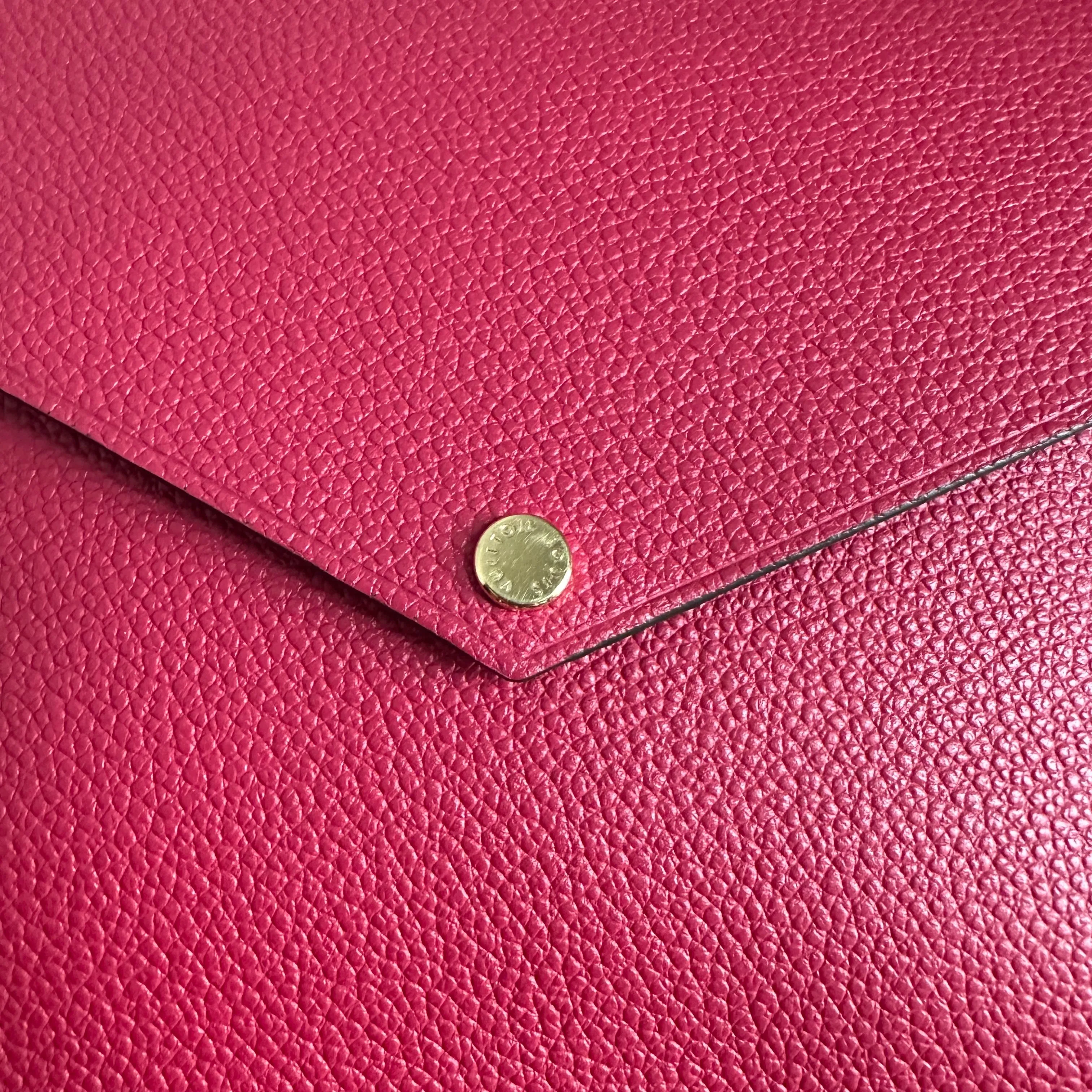 The Pelican Crossbody - Upcycled Louis Vuitton Envelope Rivet in Red