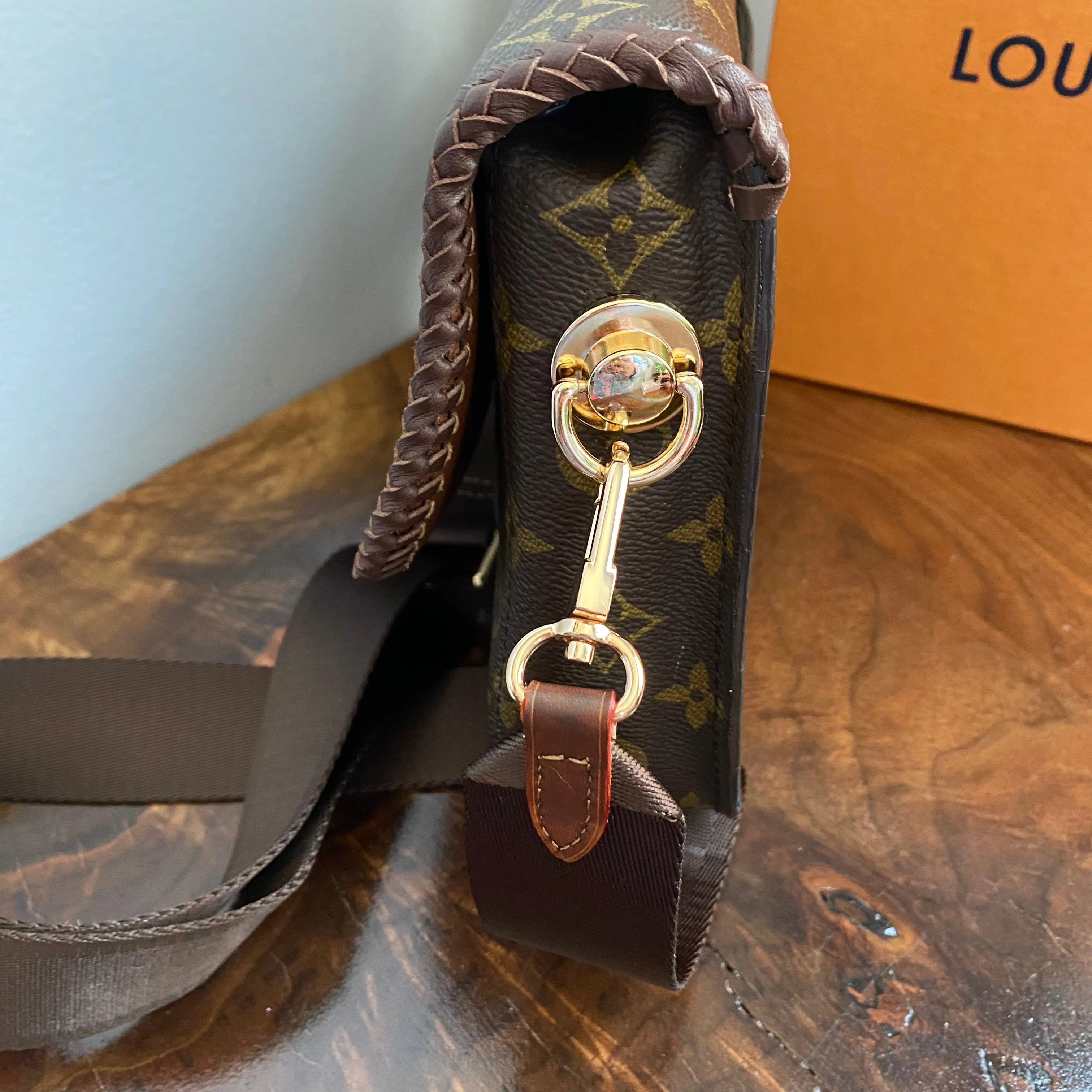 The Swift Crossbody - Vintage Monogram in Dark Brown